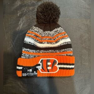 New ERA Cincinnati Bengals Knit Hat NFL Football Winter Hat POM Oran Black NWT